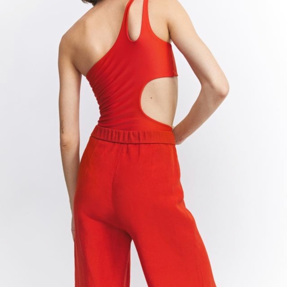 H&M Wide Leg Linen Blend Pant, size 6 - Picture 3 of 7